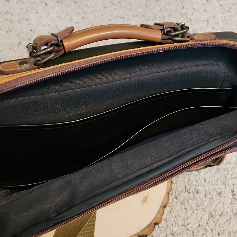 Vintage Spirit of Adventure Green & Brown Soft Briefcase Bag
